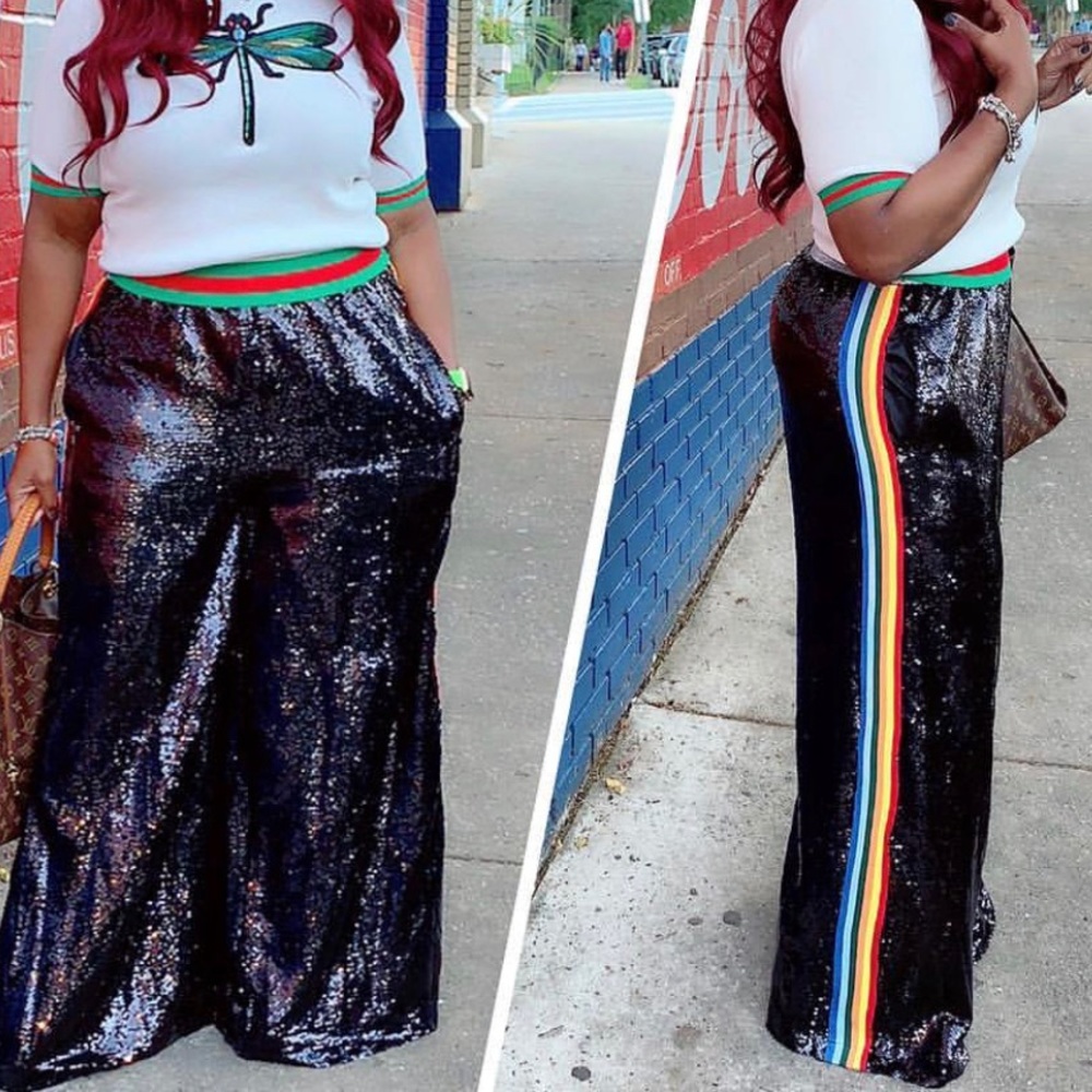 SEQUINED PALAZZO PANTS!
